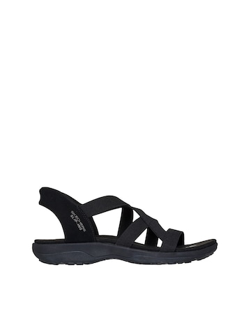Skechers Black Reggae Stretch Flex Sandals - Wide Fit (E)