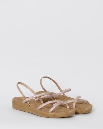 Bianca Sparkly Strapped Comfort Sandals - Extra Wide Fit (EEE)
