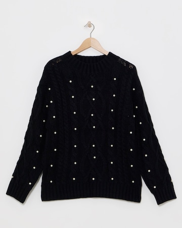 Black Pearl Cable Knit Jumper