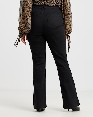 Super Stretch Premium Denim Black Flared Jeans