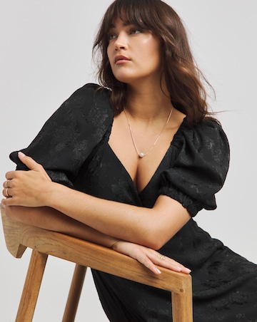 Flounce London Black Printed Midaxi Dress