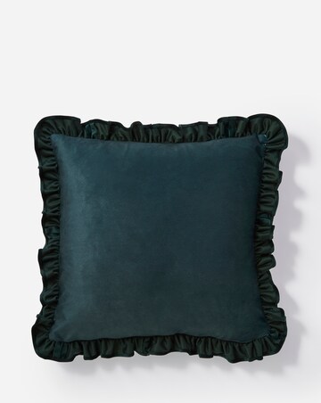 Ditsy Floral Velvet Cushion with Ruffled Edges