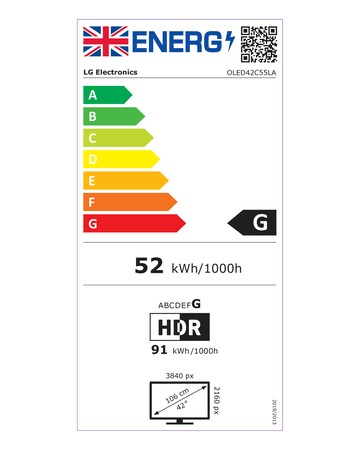 LG OLED42C55LA 42in OLED evo AI 4K Smart TV