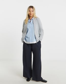 Simply Be Twill Drawstring Wide Leg Trousers