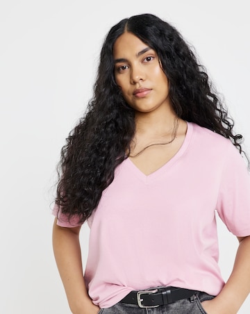 Black, White, Khaki, Navy & Blush Slim Fit V Neck T-Shirts