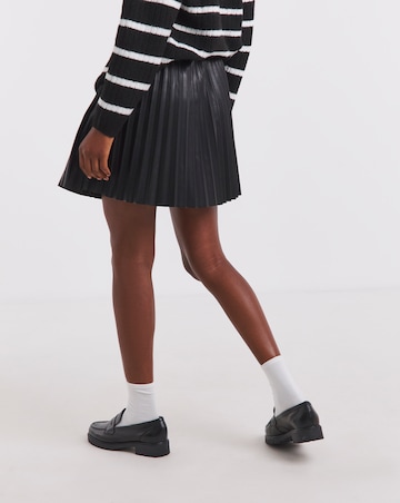 Simply Be Pu Pleated Mini Skirt