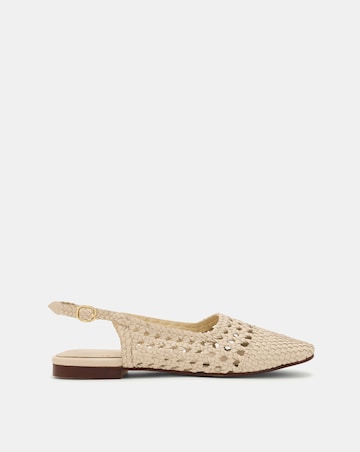 Nobodys Child White Leather Weave Slingbacks - Standard Fit (D)