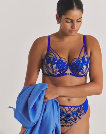 Ann Summers Faithful Fan Fuller Bust Non Pad Balcony Wired Bra Cobalt