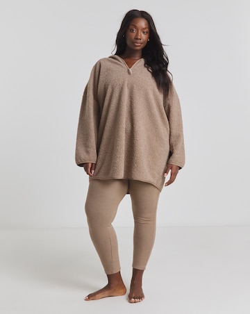 Pretty Secrets Borg Longline Oversized Hooded Dress with Matching Leggings