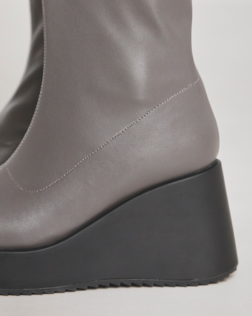 Noah Stretch Upper Wedge Ankle Boots - Extra Wide Fit (EEE)