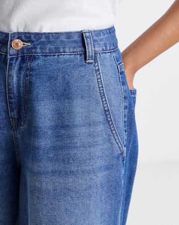 Mid Wash Lightweight Palazzo Jeans