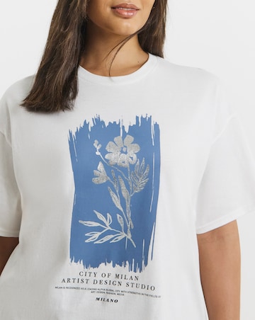 White Foil Flower T-Shirt