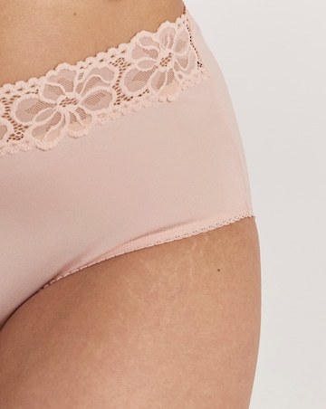 Pretty Secrets (4 Pack) Lace Top Cotton Full Fit Brief Knickers