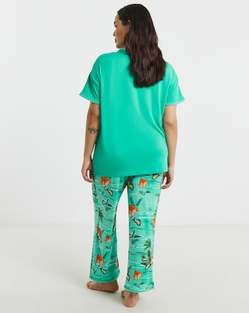 Figleaves Tiger Blanket Stitch Pyjama Set