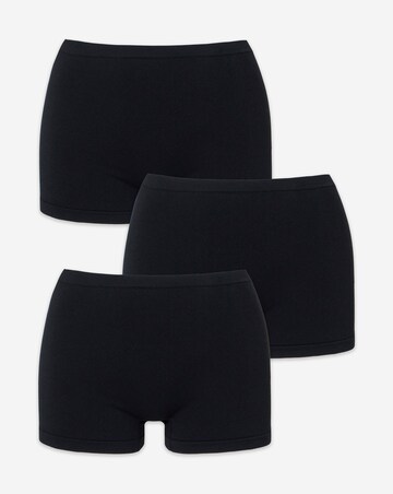 Pretty Secrets (3 Pack) Seamfree Boy Shorts Black