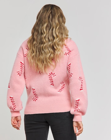Pink Candy Cane Christmas Jumper