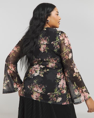Joanna Hope Mesh Twist Top