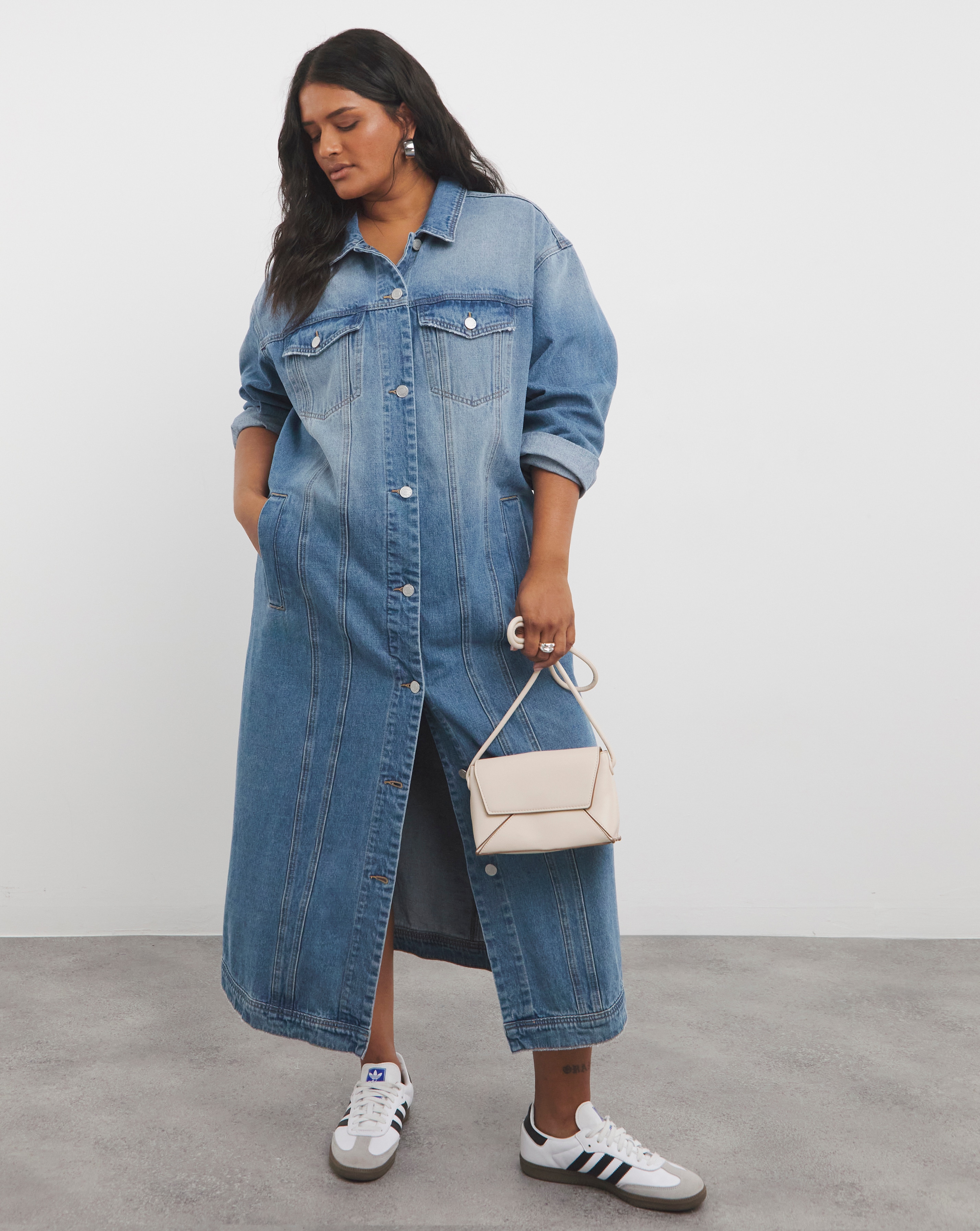 Maxi denim coat on sale