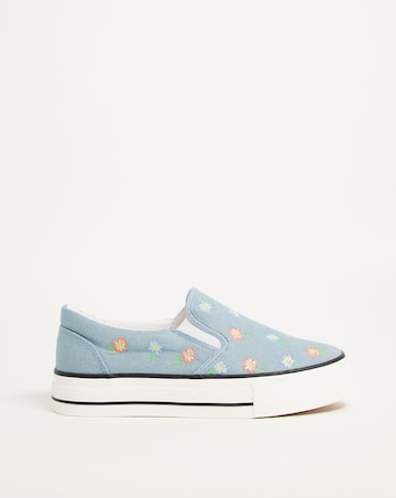 Helen Slip On Chunky Sole Trainers Wide Fit