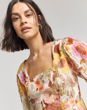 Jo by Joanna Hope Printed Balloon Sleeve Blouse