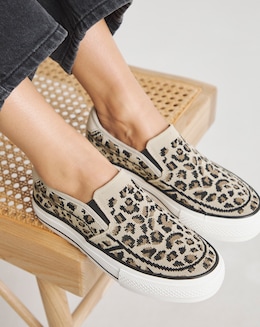 Cali Slip On Canvas Trainer - Wide Fit (E)