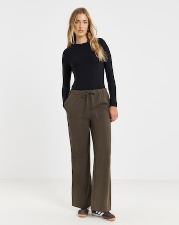 Black Long Sleeve Soft Rib Top