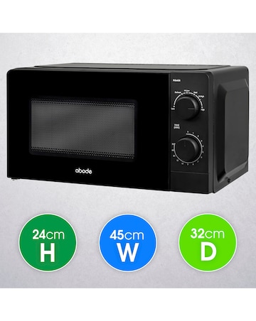 Abode 20 Litre Black Manual Microwave