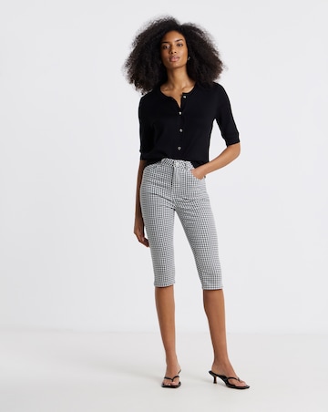 Simply Be Gingham Printed Denim Capri Jeans