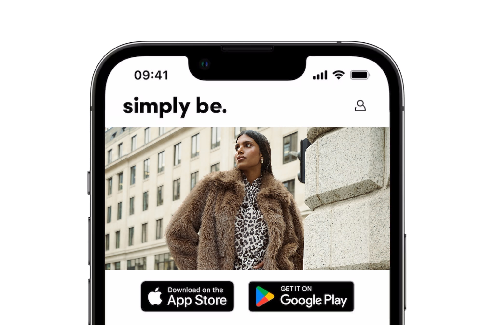 Simply Be App download on Google Play and Apple App Store
