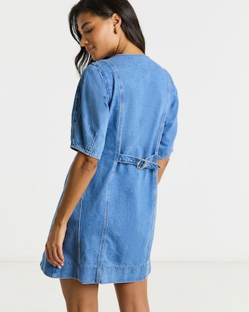 Light Blue Cinched Mini Dress