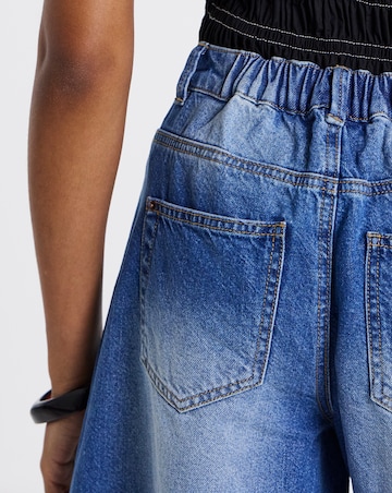 Mid Wash Denim Bermuda Shorts