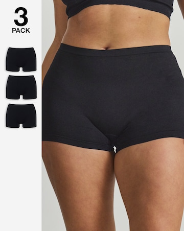 Pretty Secrets (3 Pack) Seamfree Boy Shorts Black