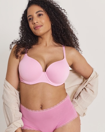Pretty Secrets (3 Pack) Cotton T-Shirt Wired Bras (B-F) Pink Multi