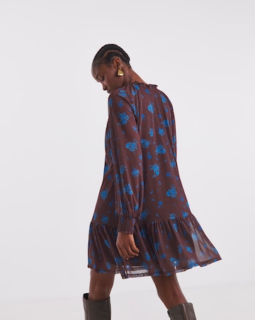 Simply Be Floral Print Mesh Smock Dress