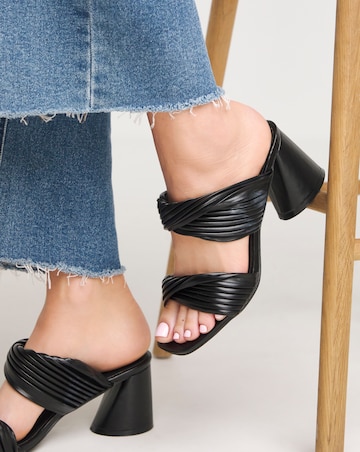 Milan Pleated Twist Strap Heeled Sandals Wide E Fit