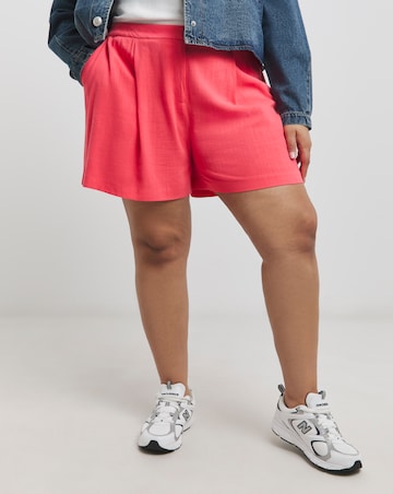 Coral Tailored Linen Look Shorts
