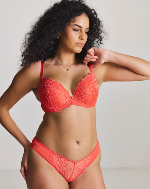 Ann Summers Sexy Lace Brazilian Coral