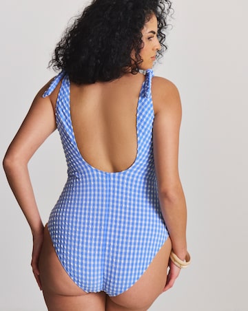 MAGISCULPT Gingham Tie Shoulder 360 Degree Shaping Swimsuit
