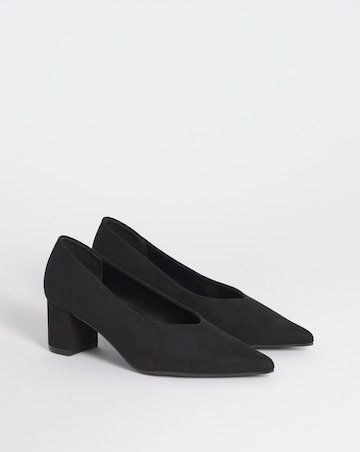 Jaida V Cut Heeled Court Shoes - Extra Wide Fit (EEE)