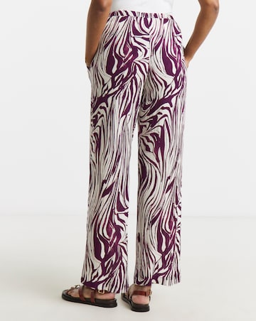 Zebra Crinkle Wide Leg Trouser