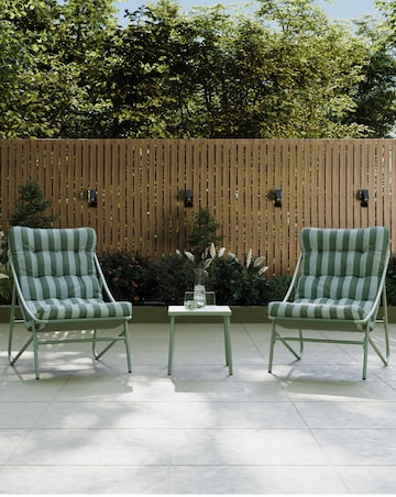 Charles Bentley Green Stripe Bistro Set