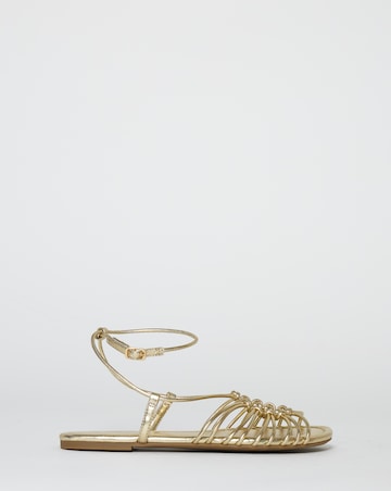 Cinder Tubular Woven Flat Sandals - Wide Fit (E)