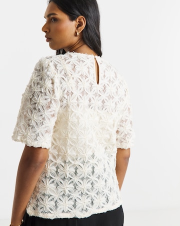 Joanna Hope Textured Floral Blouse