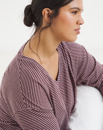 Pretty Secrets Soft Knit Stripe Lounge Set Pink Multi