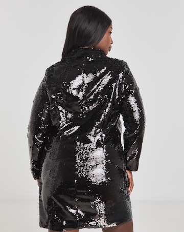 Black Sequin Blazer Dress