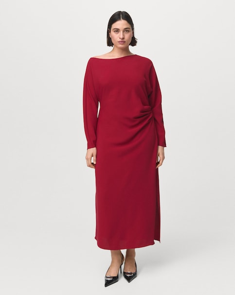 Mango Long Sleeve Boat Neck Dress