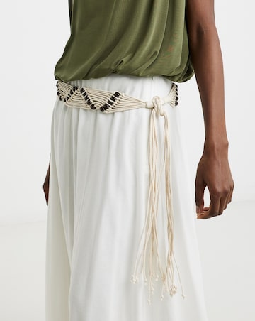 Beaded Macrame Tie Belt