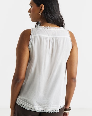 White Scoop Neck Prairie Cami