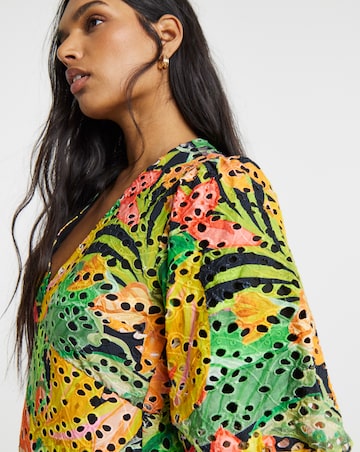 Joanna Hope Printed Broderie Tea Dress