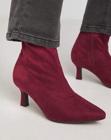 Ally Kitten Heel Sock Boot Wide E Fit